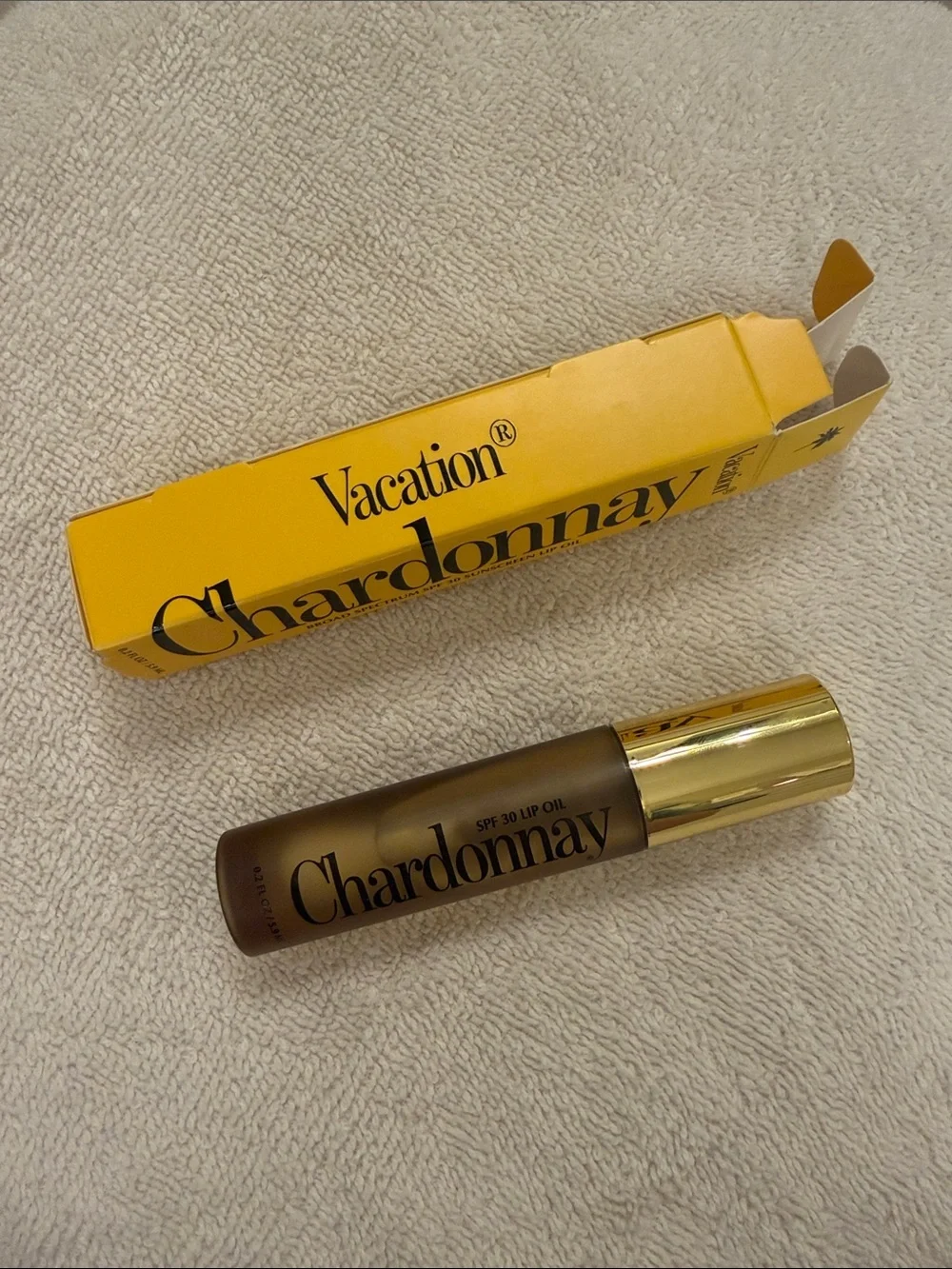 Chardonnay Vacation lip oil SPF 30 - 0.2 fl oz NEW in box never been used